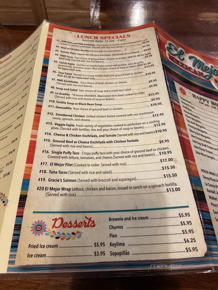 El Mejor - Zachary, LA menu_pic