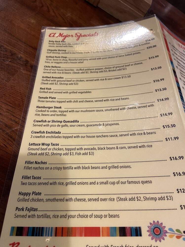 El Mejor - Zachary, LA menu_pic