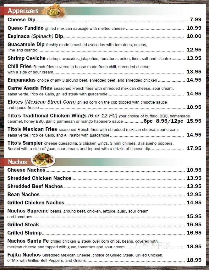 Don Tito's Mexican Grill - Dracut, MA menu_pic