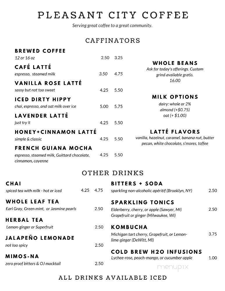 Pleasant City Coffee - Mount Pleasant, MI menu_pic