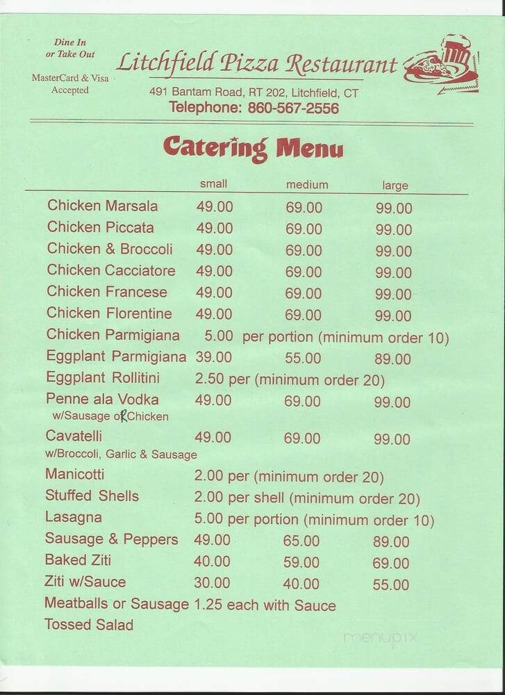 Litchfield Pizza - Litchfield, CT menu_pic