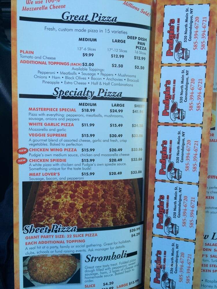 Pudgie's Pizza Pasta & Subs - Canandaigua, NY