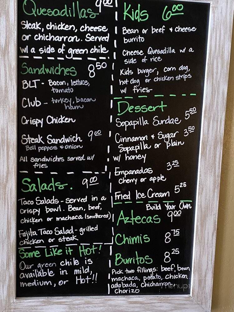Nino's - Monte Vista, CO menu_pic