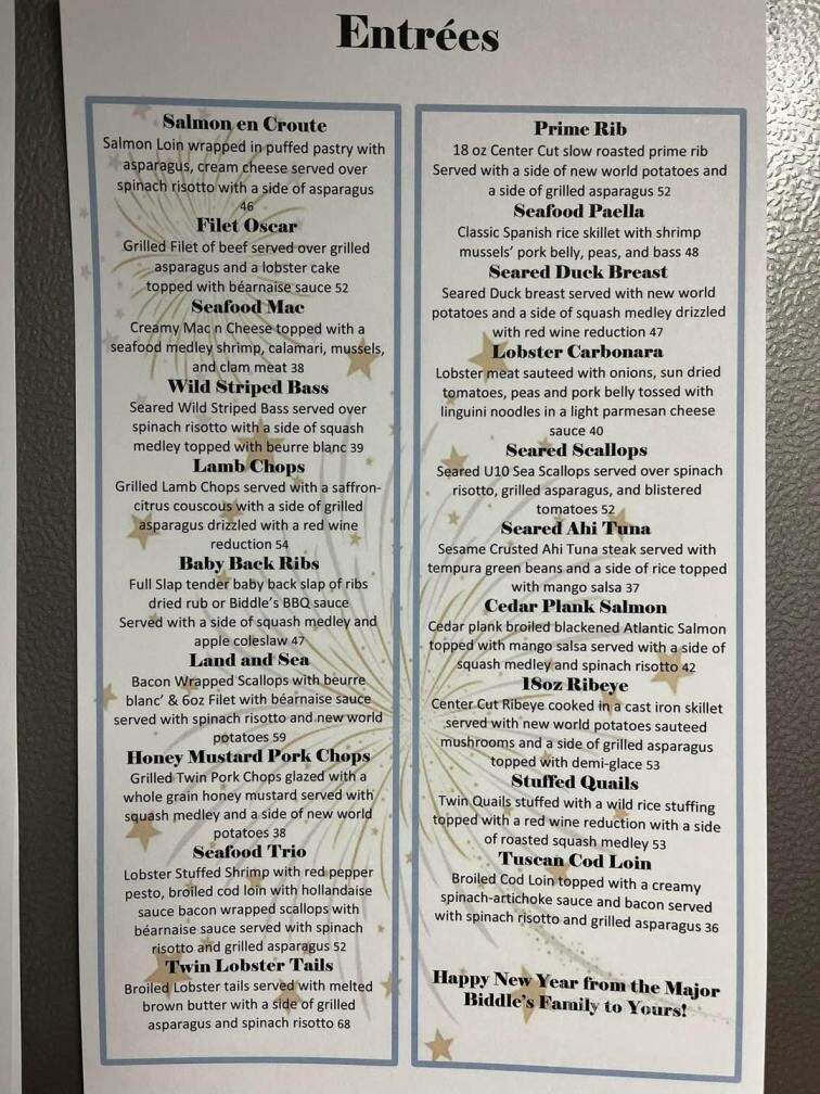 Major Biddles - Wyandotte, MI menu_pic