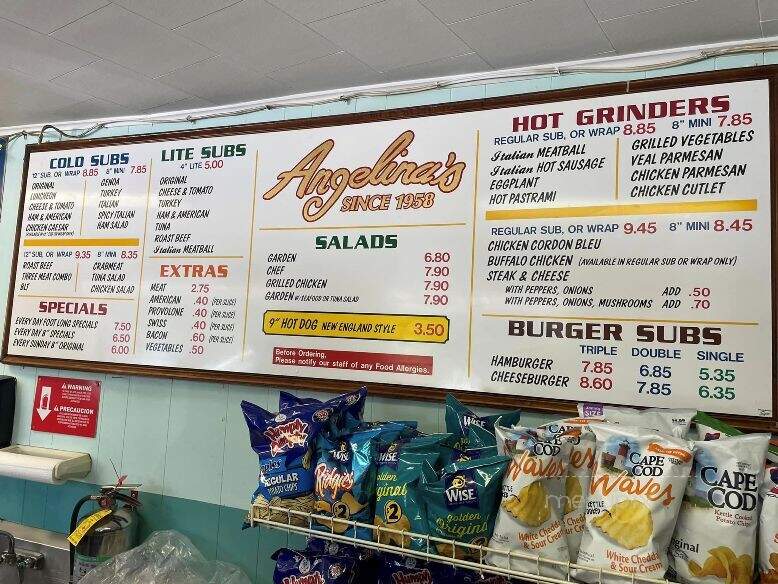 Angelina's Submarine Shop - Adams, MA menu_pic