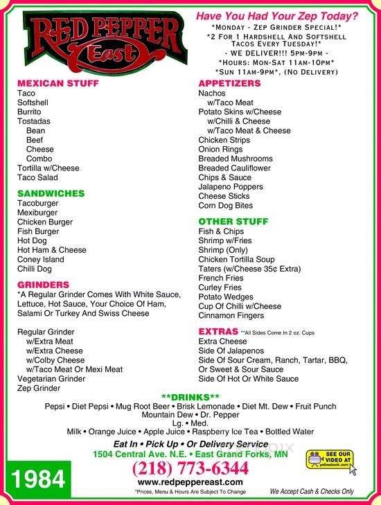 Red Pepper - East Grand Forks, MN menu_pic