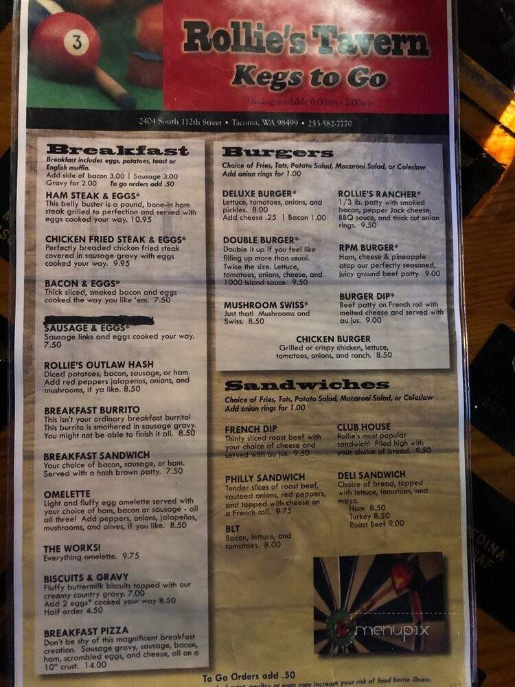 Rollies Tavern - Tacoma, WA menu_pic