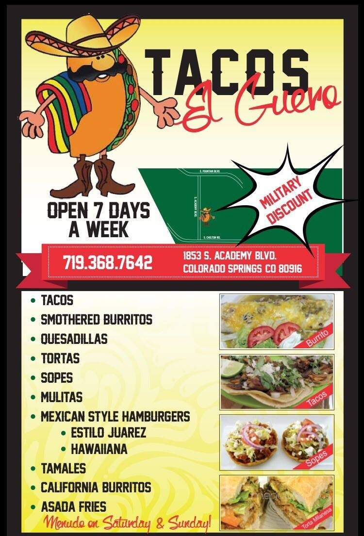 Tacos Del Gordo - Colorado Springs, CO menu_pic