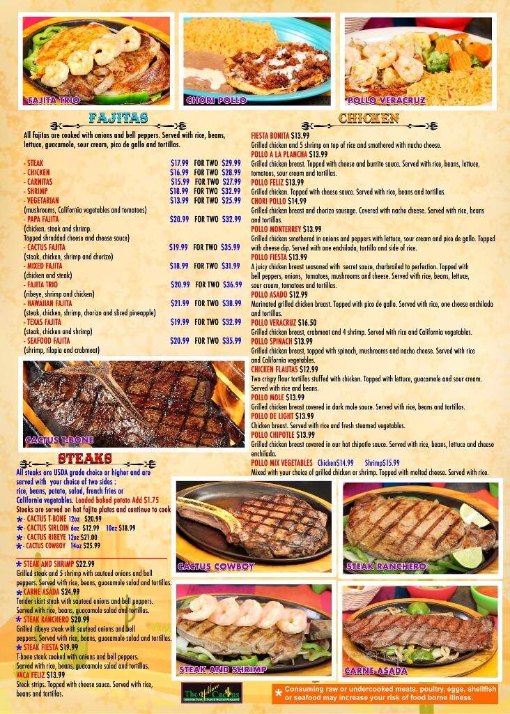 The Yellow Cactus - Floyds Knobs, IN menu_pic