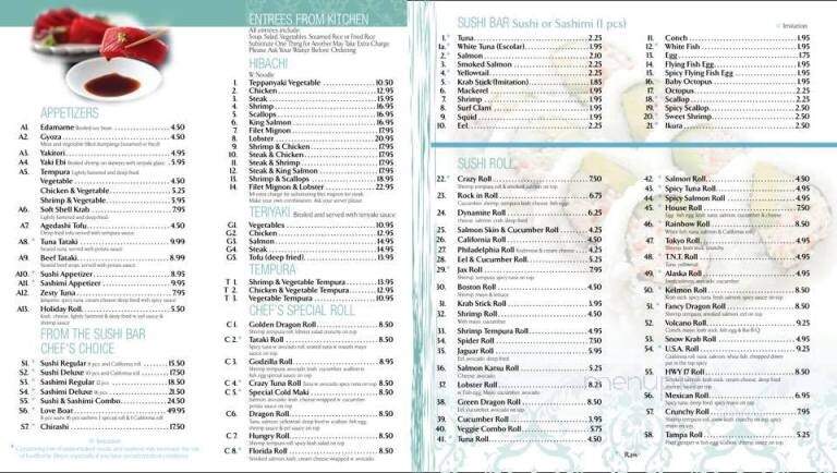 Sushiya - Orange Park, FL menu_pic