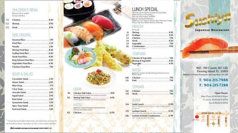Sushiya - Orange Park, FL menu_pic