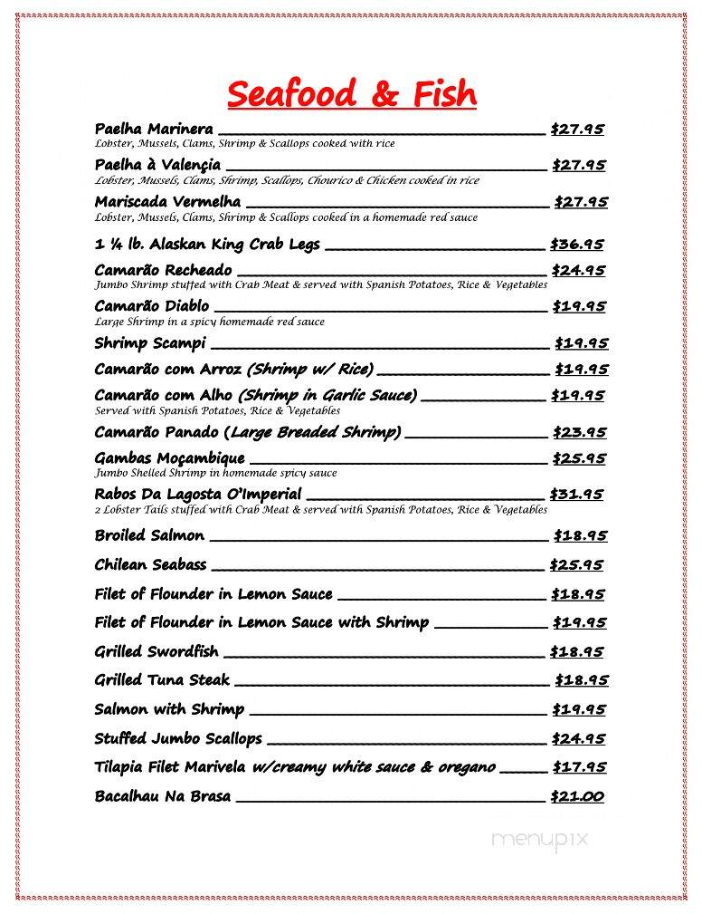 O Imperial Bar & Restaurant - Kearny, NJ menu_pic