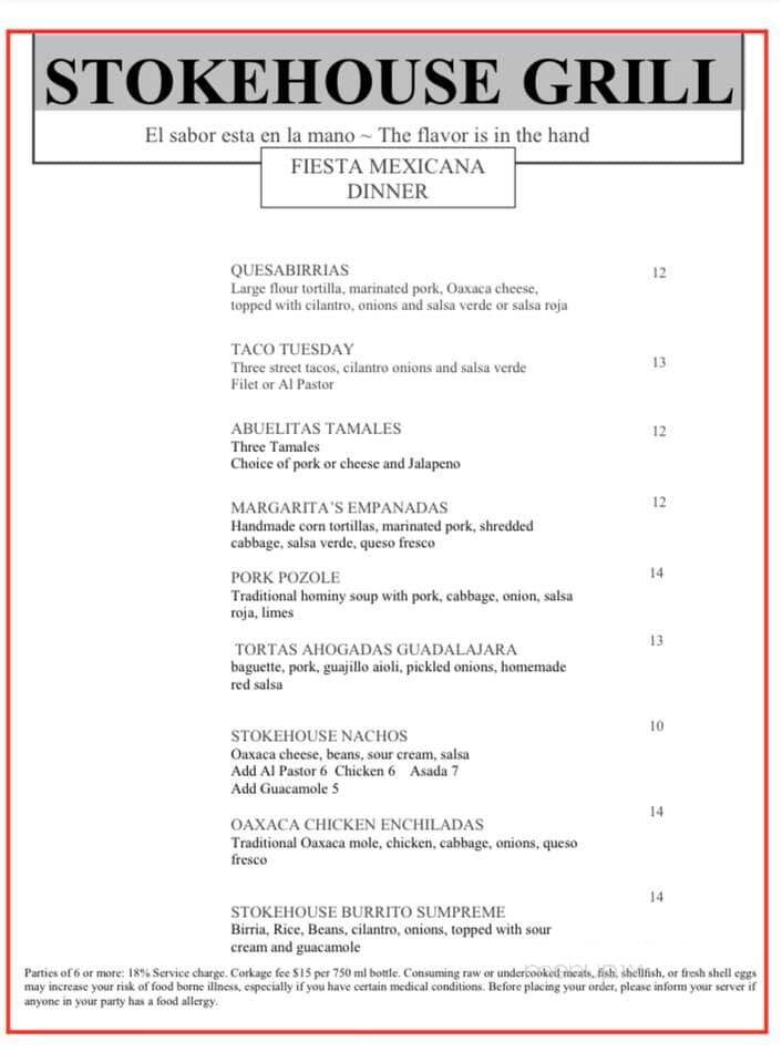 Stokehouse Grill - Paso Robles, CA menu_pic