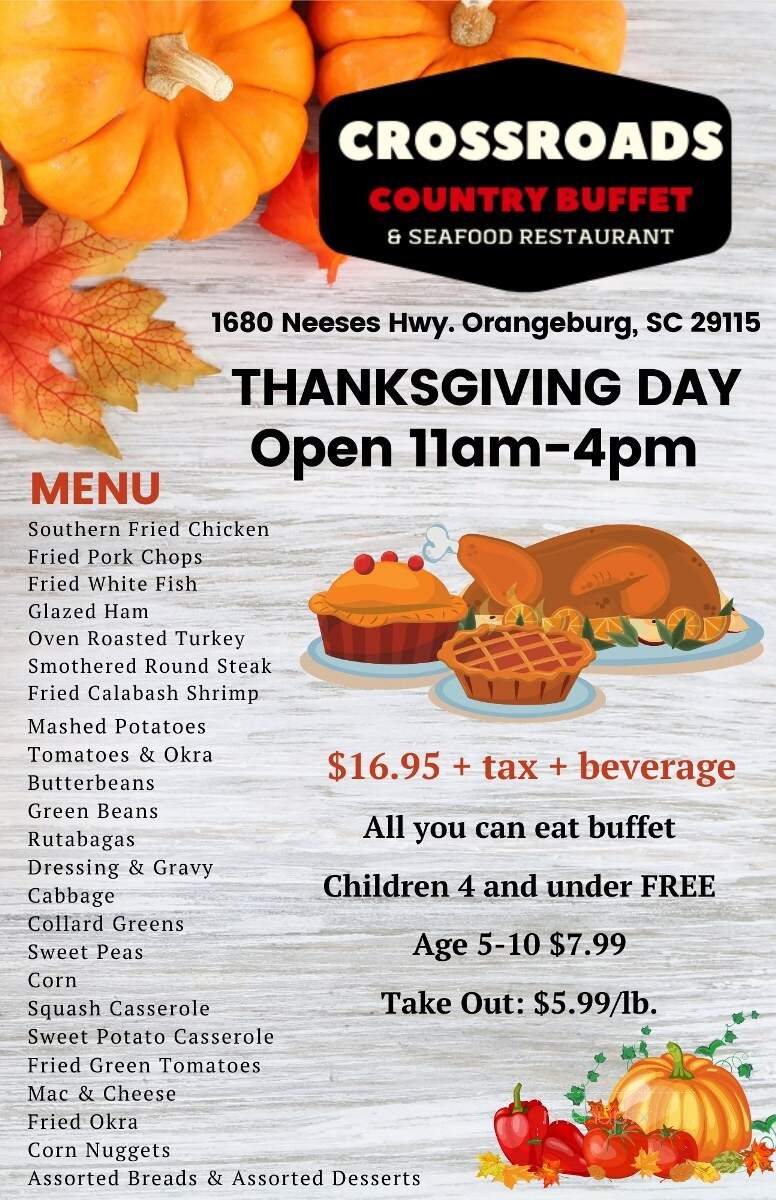CrossRoads Country Buffet & Seafood - Orangeburg, SC menu_pic