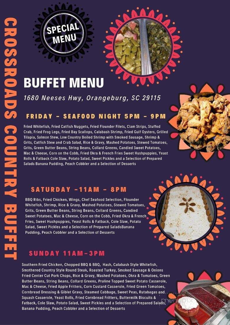 CrossRoads Country Buffet & Seafood - Orangeburg, SC menu_pic