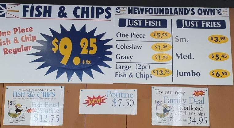 Newfoundland's Own Fish & Chips - Welland, ON menu_pic