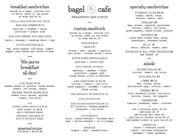 Camden Bagel Cafe - Camden, ME menu_pic