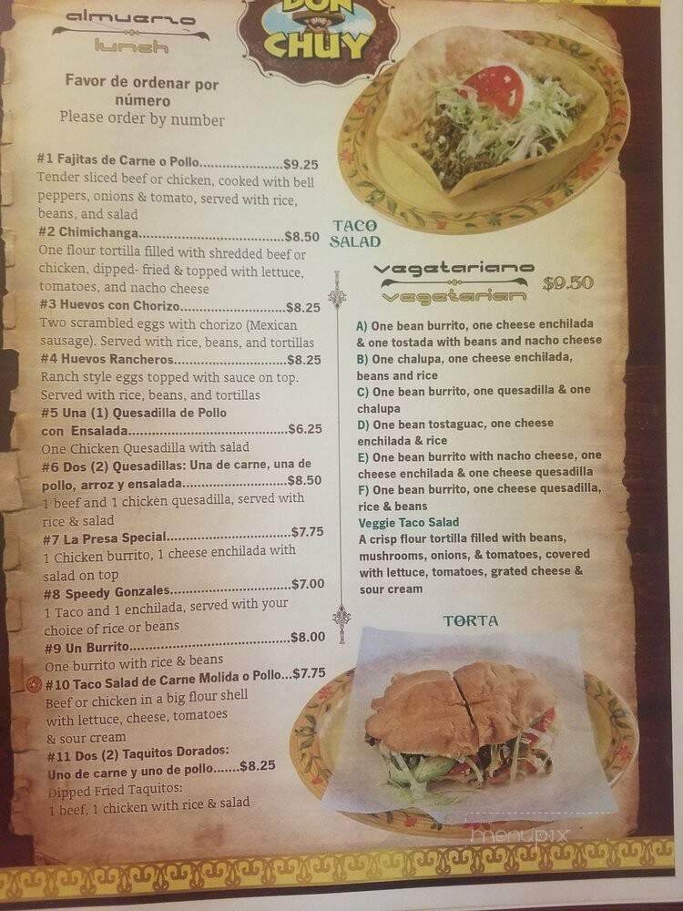 Don Chuy Taqueria - Cambridge, MD menu_pic