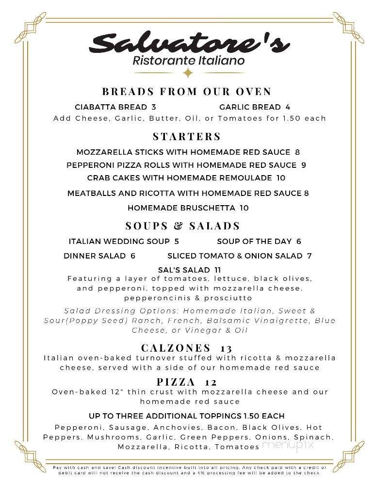 Salvatore's Ristorante - Vermilion, OH menu_pic