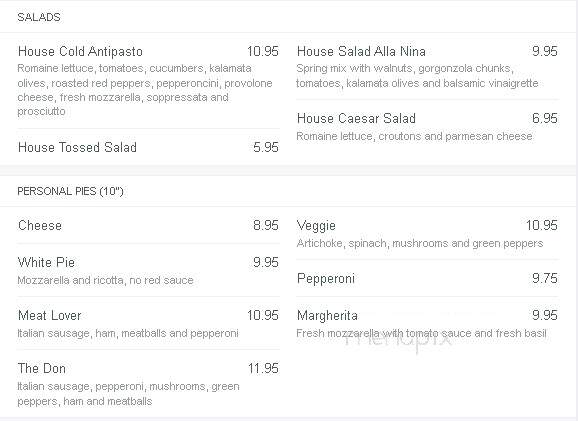 La Piazza - Raleigh, NC menu_pic