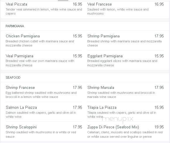 La Piazza - Raleigh, NC menu_pic