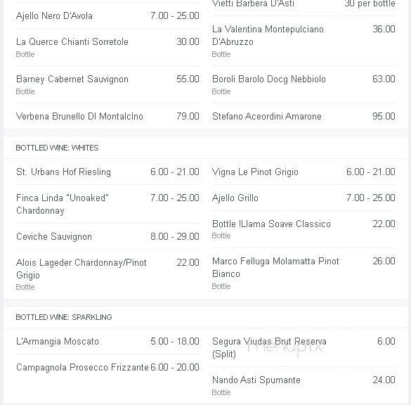 La Piazza - Raleigh, NC menu_pic