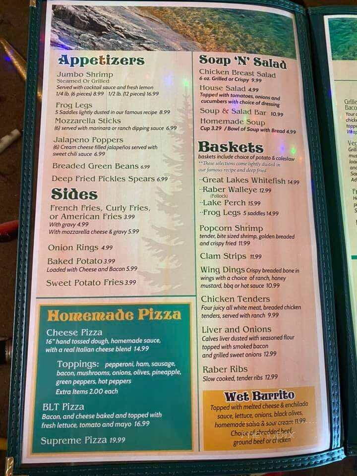 Raber Bay Bar & Restaurant - Goetzville, MI menu_pic