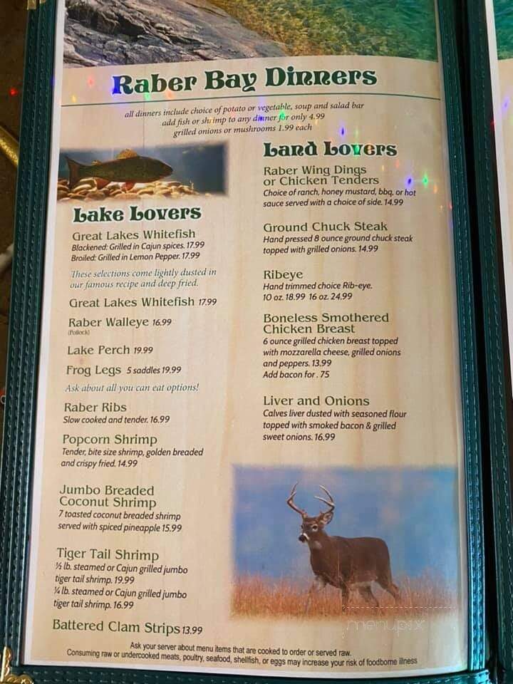 Raber Bay Bar & Restaurant - Goetzville, MI menu_pic