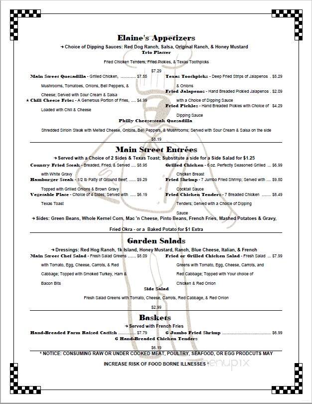 Main Street Grill - Lavaca, AR menu_pic
