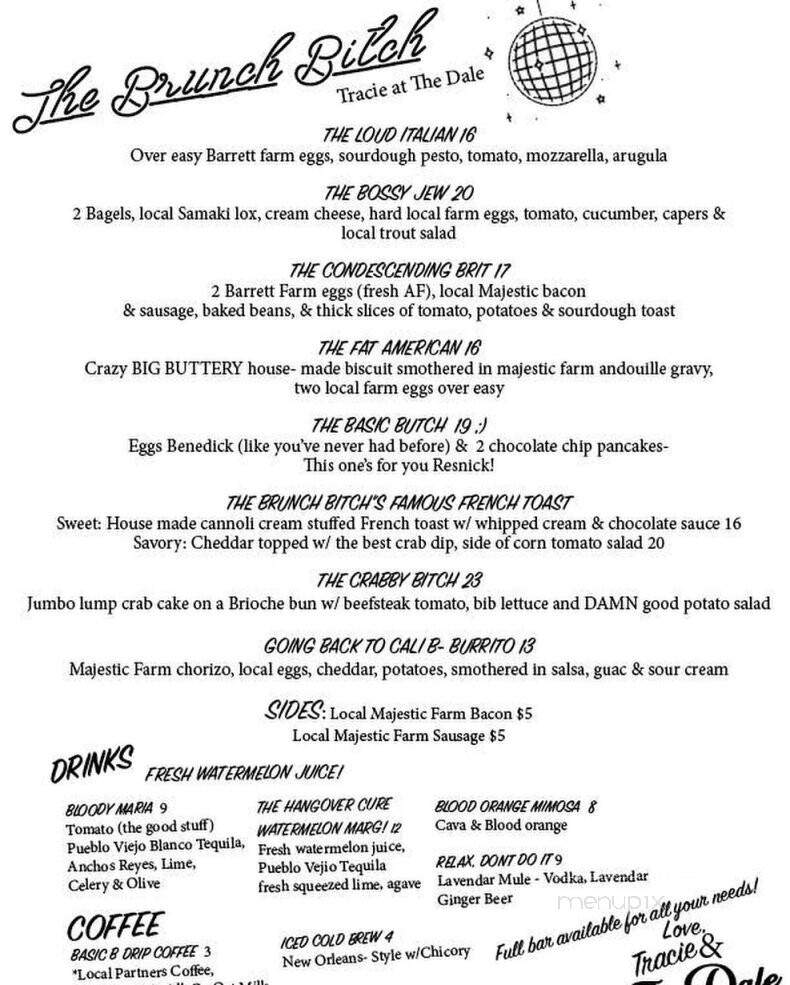 The Dale - Mountain Dale, NY menu_pic