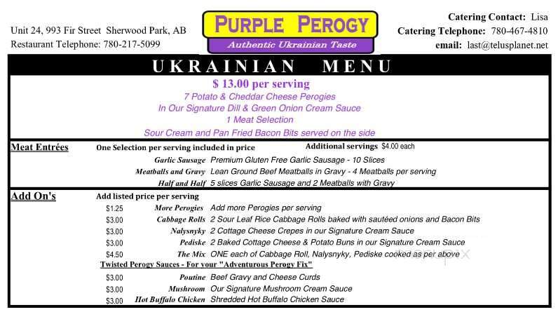 The Purple Perogy - Sherwood Park, AB