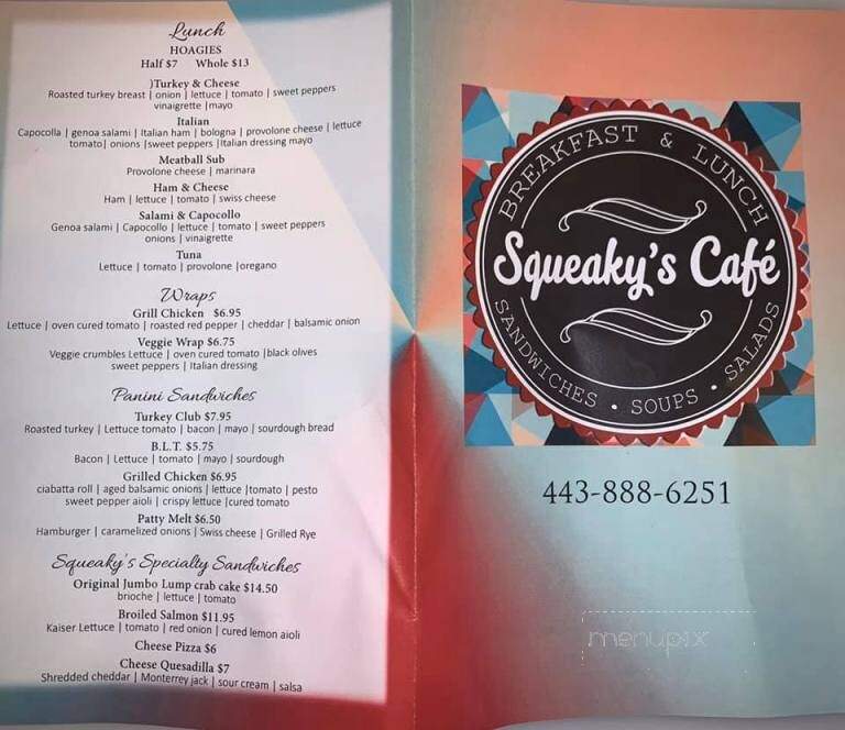 Squeaky's Cafe - Princess Anne, MD menu_pic