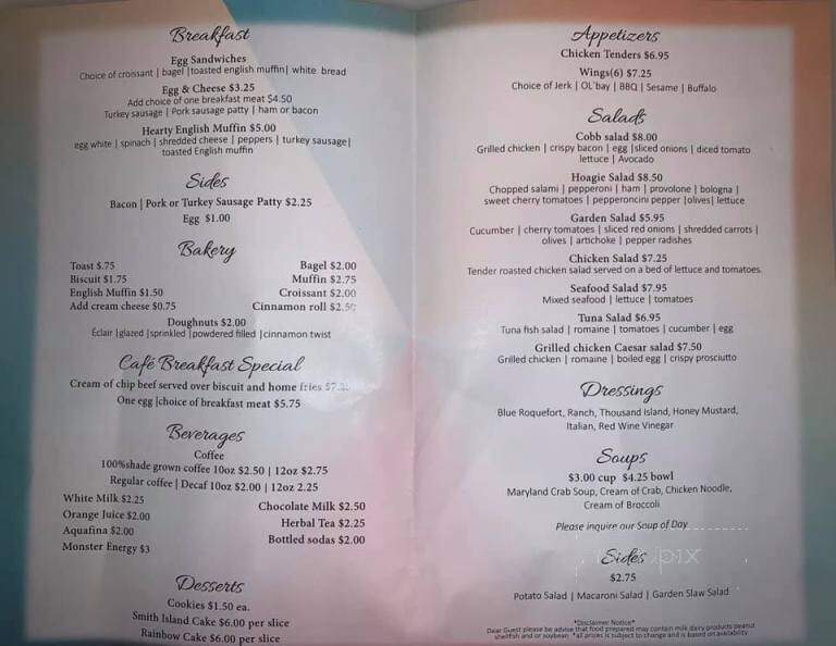Squeaky's Cafe - Princess Anne, MD menu_pic