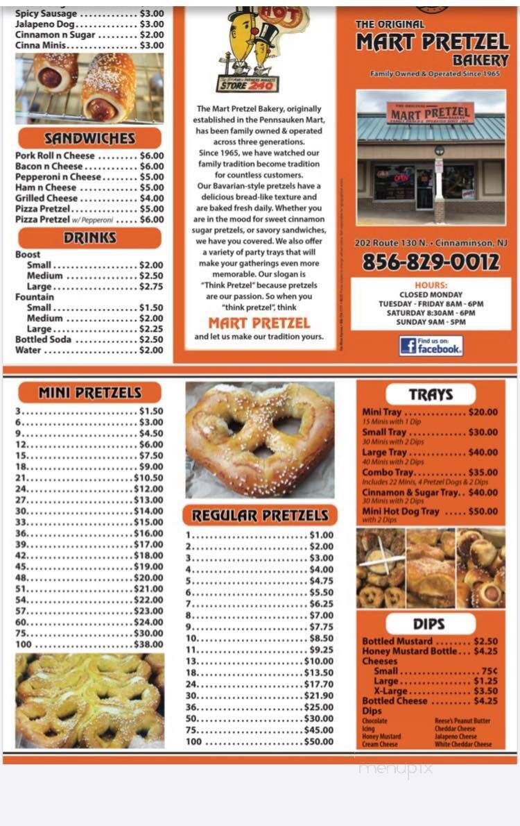 Cass's Mart Pretzel Bakery - Cinnaminson, NJ menu_pic