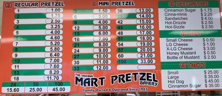 Cass's Mart Pretzel Bakery - Cinnaminson, NJ menu_pic