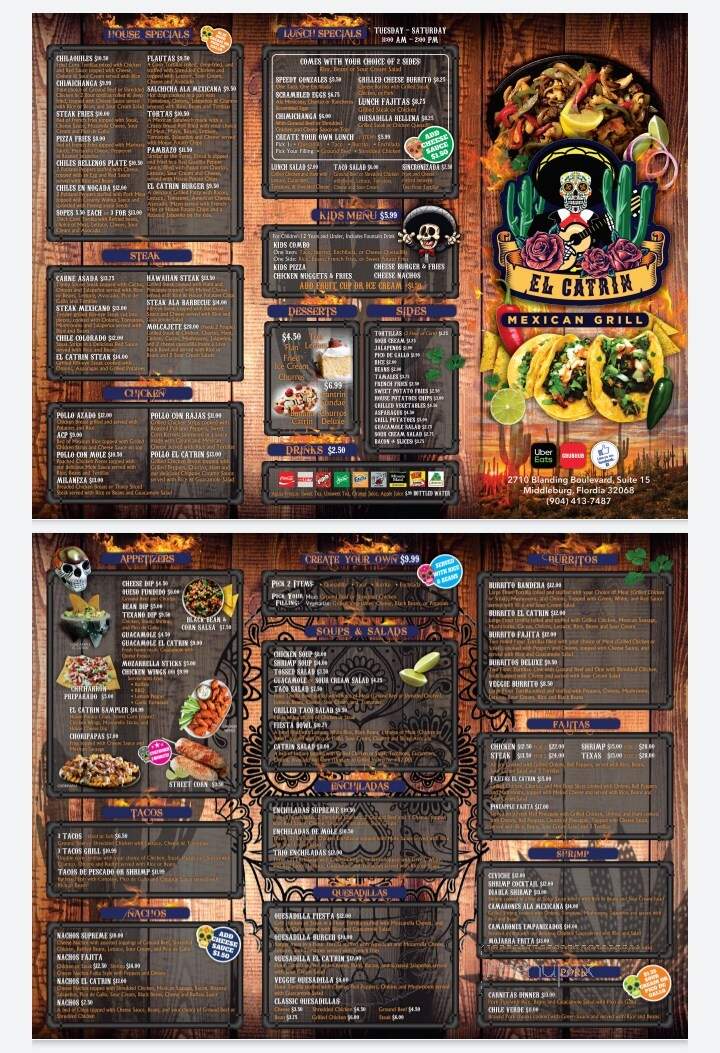 El Catrin Mexican Grill - Middleburg, FL menu_pic