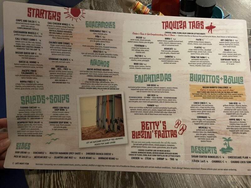 Big Sur Cantina - Madison, WI menu_pic