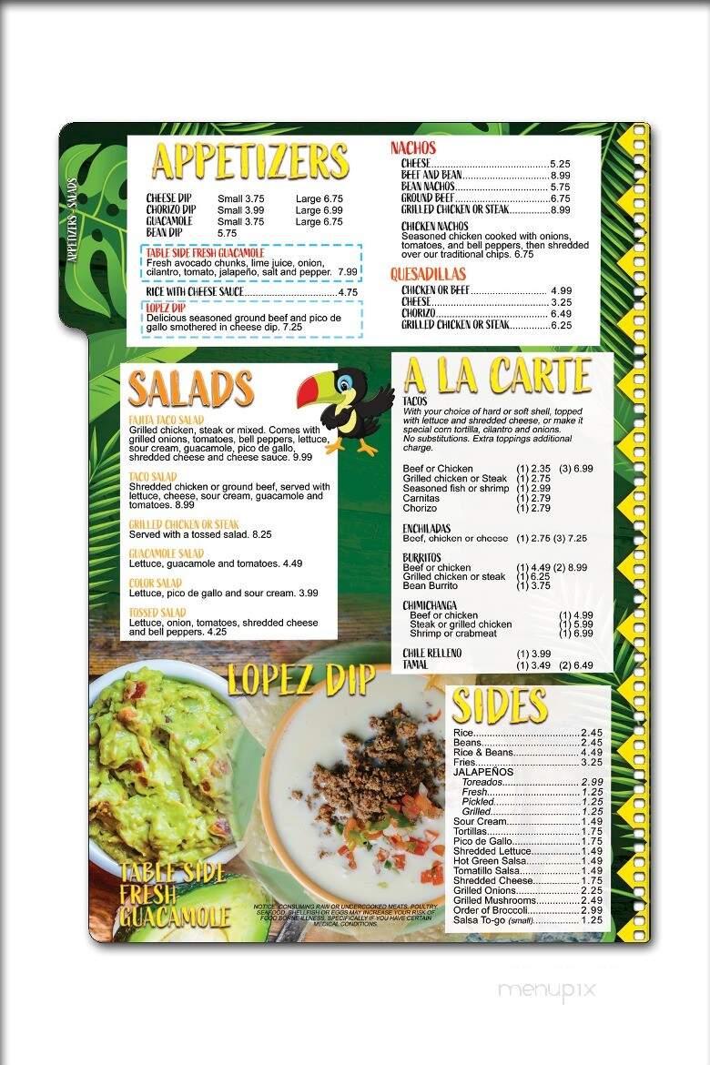 El Tucan - Owensboro, KY menu_pic