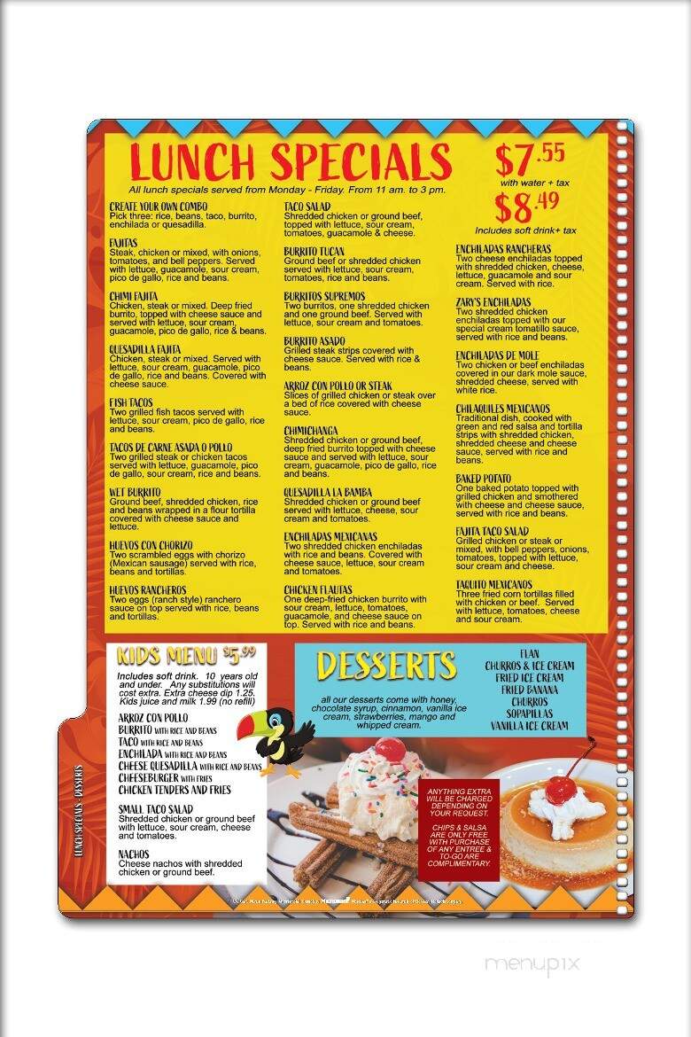 El Tucan - Owensboro, KY menu_pic