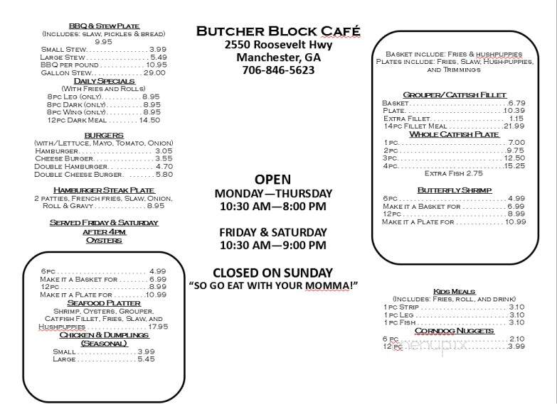 Butcher Cafe - Manchester, GA