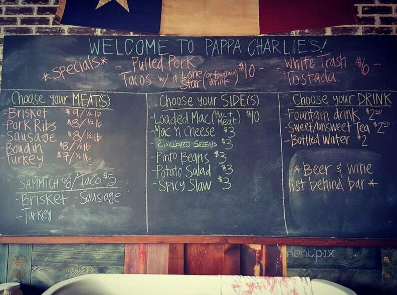 Papa Charlie's Barbeque - Cypress, TX menu_pic