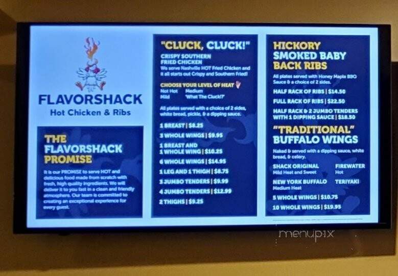 Flavorshack Hot Chicken & Ribs - Duncan, SC menu_pic