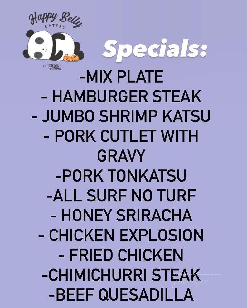 Happy Belly Eatery - Honolulu, HI menu_pic
