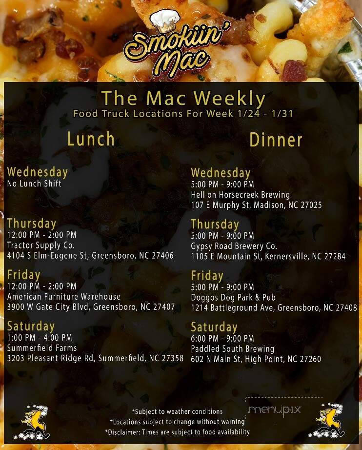 Smokiin Mac - Greensboro, NC menu_pic