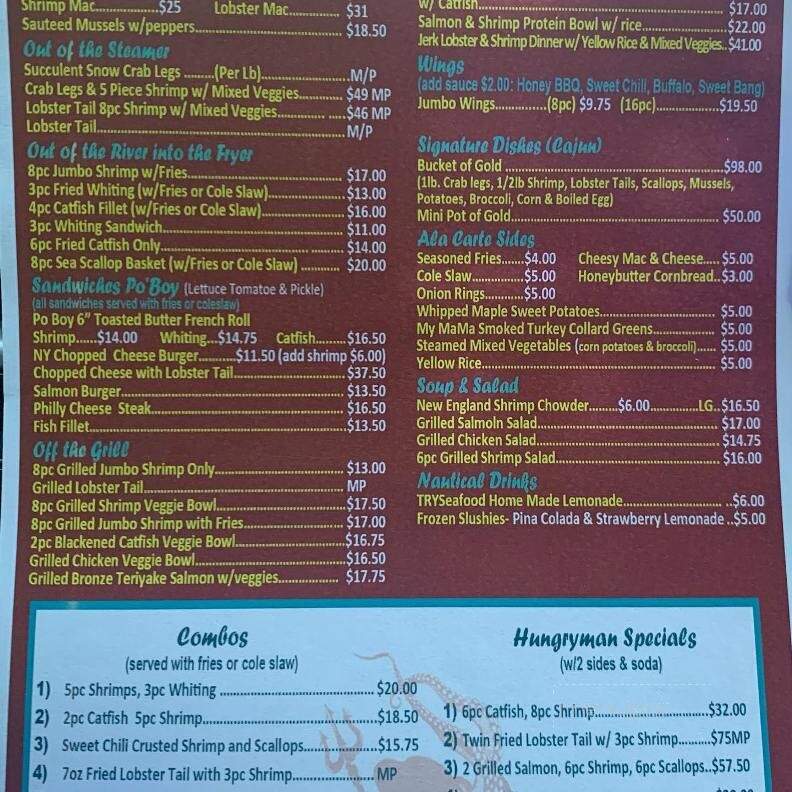 TrySeafood - Cary, NC menu_pic