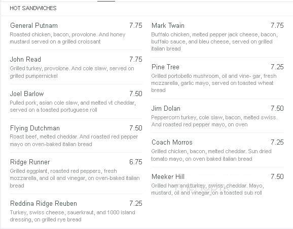 Redding Ridge Market Deli - West Redding, CT menu_pic