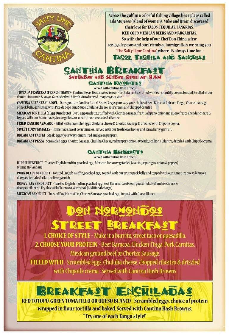 Salty Lime Cantina - Palm Harbor, FL menu_pic