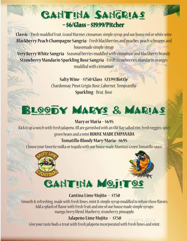 Salty Lime Cantina - Palm Harbor, FL menu_pic