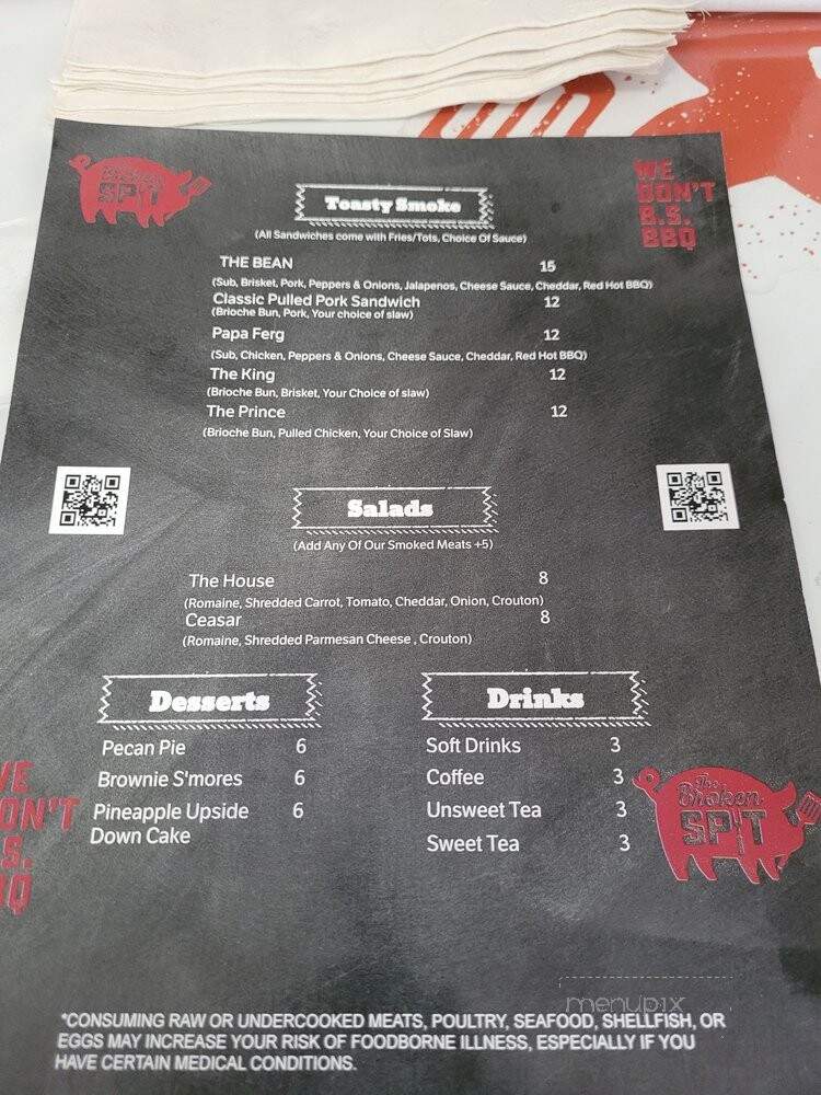 The Broken Spit - Siler City, NC menu_pic