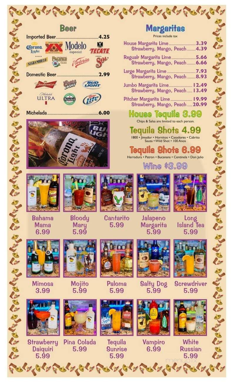 El Tequila - Kingston, OK menu_pic